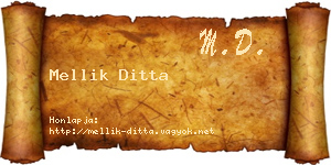 Mellik Ditta névjegykártya